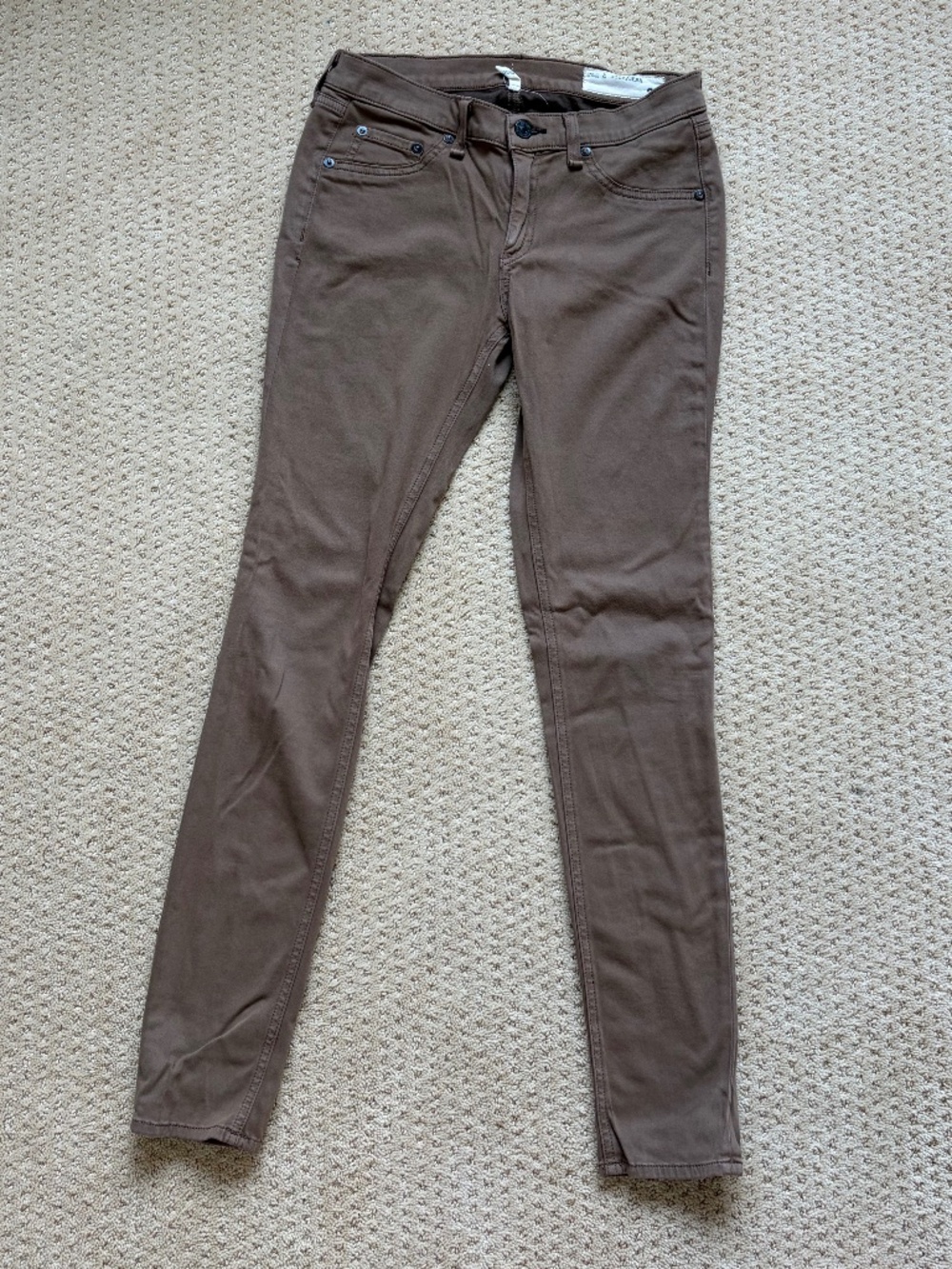 Rag & Bone JEAN The Legging Skinny Pants Shitake Brown Size 27